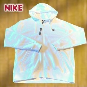 N NIKE WHITE HOODED ZIP JACKET NWOT